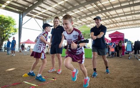 Little boy trying out new sport