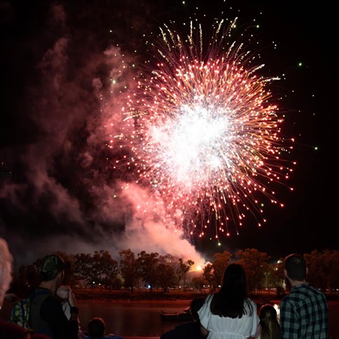 Fireworks display on the Fitzroy River 