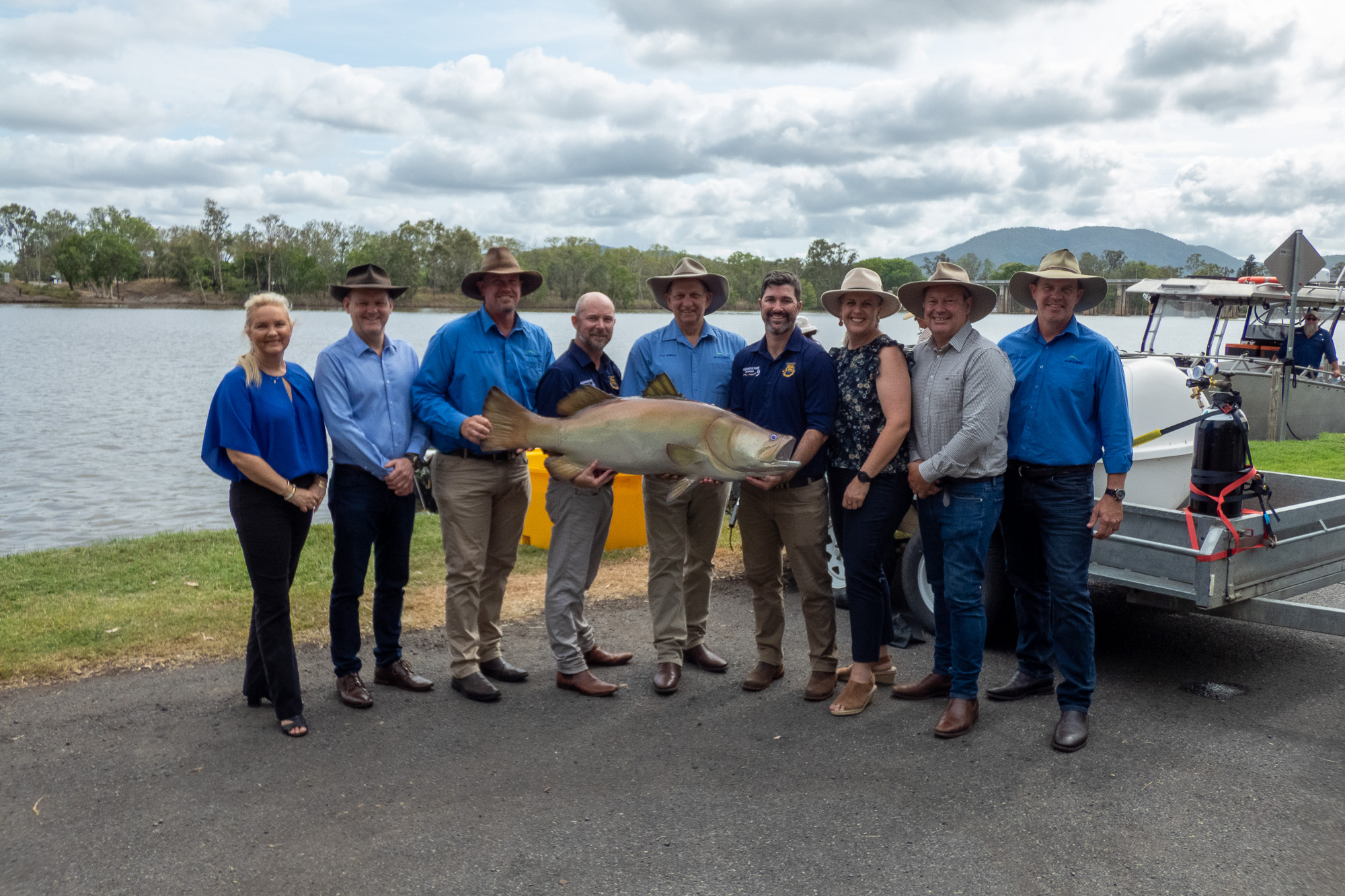 The first barramundi from Rockhampton's Aquaculture Centre have been released into the Fitzroy River