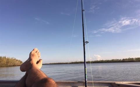 Councillor Williams fishing on the Fitzroy River